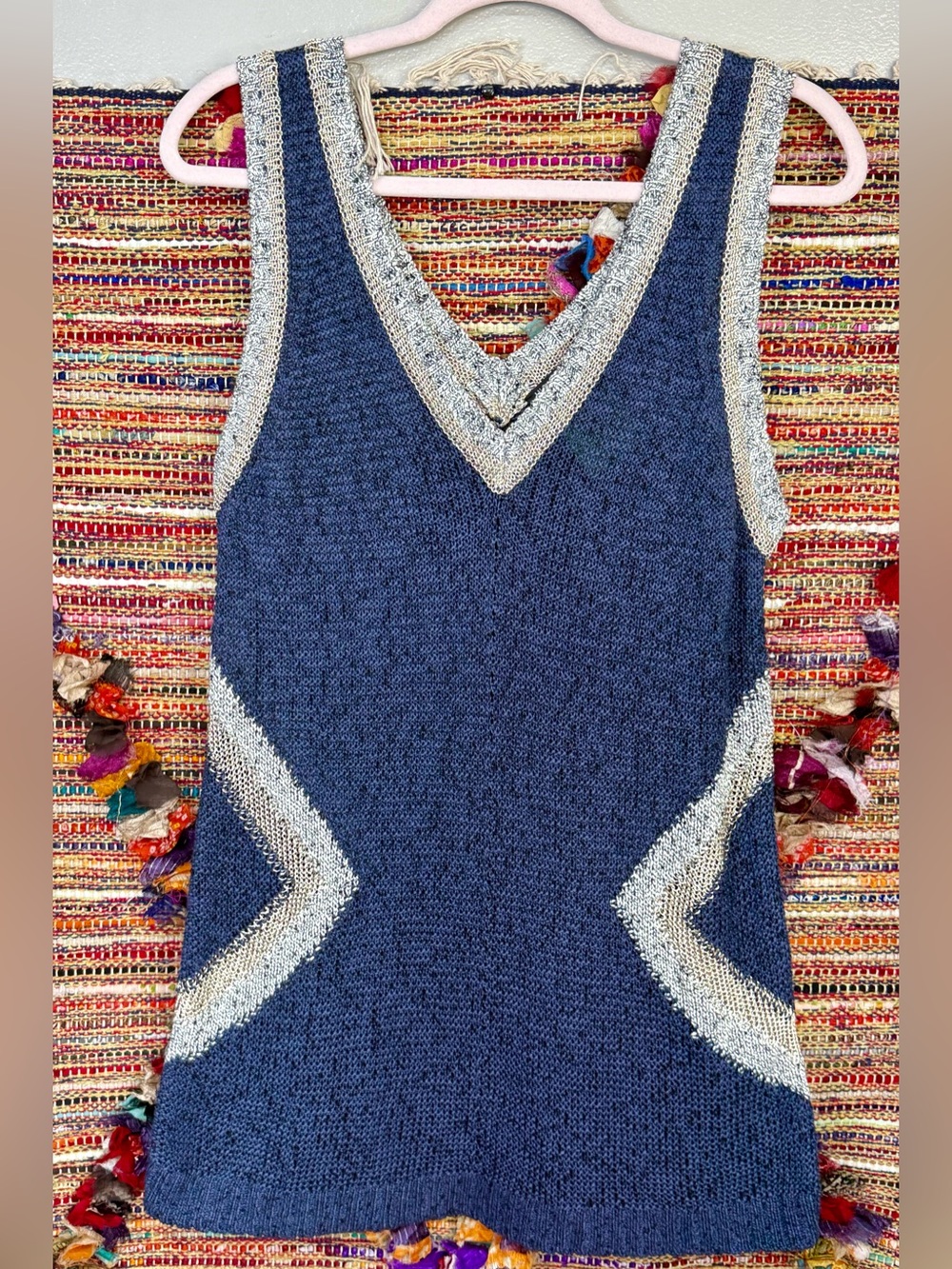 I.N.C. International Concepts Navy Sleeveless V-Neck Top / Knit Tunic dress XL